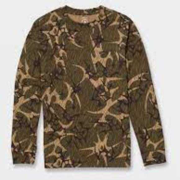 Volcom Punch Dagger Crew Long Sleeve Shirt Army New! Size XL - Picture 2 of 15